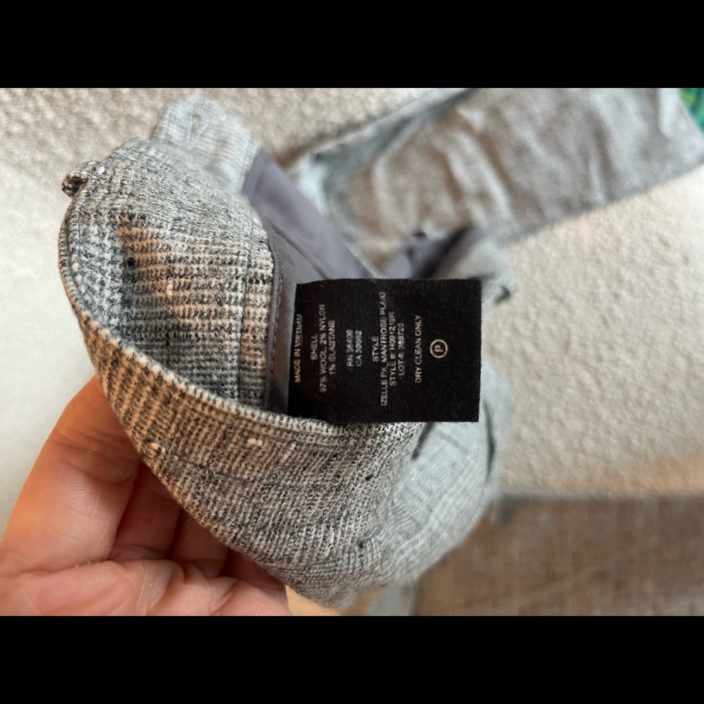 Theory straight leg wool blend tweed pants